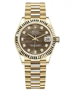 Rolex Datejust 31 Yellow Gold Diamond Mother-of-Pearl Dial Women's Watch - M278278-0038