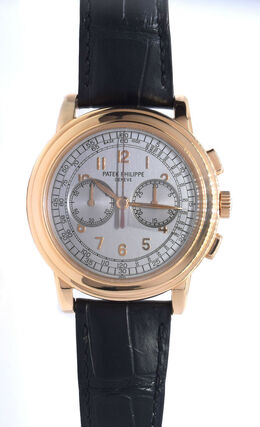 Pre-owned Patek Philippe Classic Chronograph 5070R Mens Watch, Silver Dial