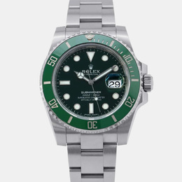 Rolex Green Stainless Steel Submariner Automatic Men's Wristwatch Model 1111110