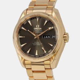 Omega Grey 18k Rose Gold Seamaster Aqua Terra Automatic Men's Wristwatch 38.5 mm 1111086