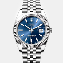 Rolex Blue Stainless Steel Datejust Automatic Men's Wristwatch 1110827