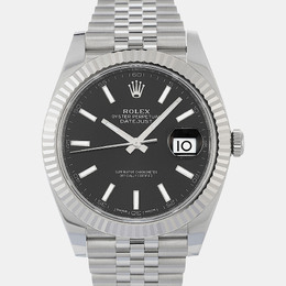 Rolex Black Stainless Steel Datejust Automatic Men's Wristwatch Ref. 1110829