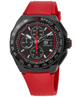 Tag Heuer Formula 1 Automatic Chronograph Black Dial Rubber Strap Men's Watch cbz2085.ft8093