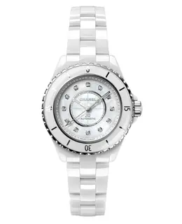 Chanel J12 Automatic White Mother of Pearl Diamond Dial Ceramic Women's Watch h10472