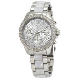 Invicta Angel Multi-Function Silver Crystal-set Stainless Steel Pearl Tortoise-shell Ladies Watch 20507