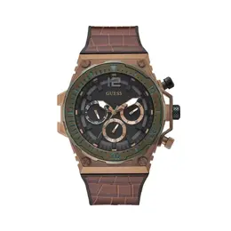 Guess gugw0326g2ac Brown Silicone Analog Quartz Watch