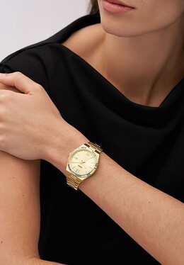 Часы Scarlette 38Mm Fossil, цвет stainless steel gold fs151m0d9-f11 | stainless steel gold