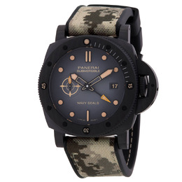 Panerai Submersible QuarantaQuattro Carbotech Automatic Black Dial Watch pam01513