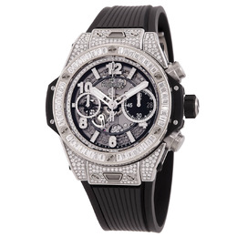 Hublot Big Bang Unico Titanium Jewellery Chronograph Automatic Diamond Grey Dial Mens Watch 441.nx.1171.rx.0904