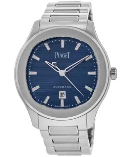 Piaget Polo Date Blue Dial Diamond Steel Women's Watch Model G0A46018