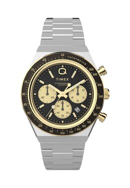 Часы с хронографом Q DIVER INSPIRED CASE GOLD TONE ACCENTS DIAL Timex, серебристый tx152m0l6-d11 | two tone
