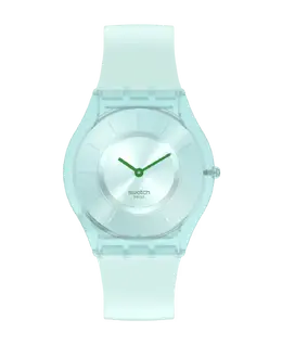 Симпатичные мятные часы с зеленым силиконовым ремешком Swatch, зеленый 30262 | verde