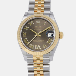 Rolex Dark Grey Dial 18k Yellow Gold Stainless Steel Datejust Automatic Mens Watch - 31mm Reference 1116902