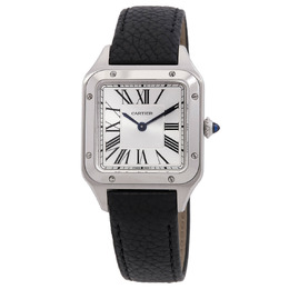 Cartier Santos-Dumont Small Model WSSA0087 Silver Dial Analog Quartz Watch