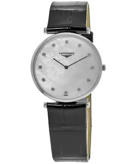 Longines La Grande Classique L4.709.4.88.2 Women's Watch Mother of Pearl Diamond Leather
