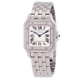 Cartier Panthere Medium Model Diamond Silver Dial Watch w4pn0018