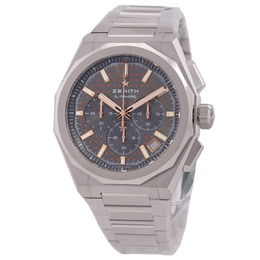 Zenith Defy Skyline Chronograph Automatic Mens Watch 03.9500.36 (Silver-tone Stainless Steel Case, Slate Grey Dial with Rose Gold-Tone Hands)