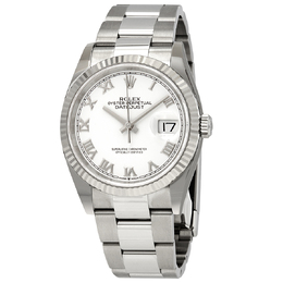 Pre-owned Rolex Datejust 36 Stainless Steel Ladies' Watch m126234-0026, White Dial