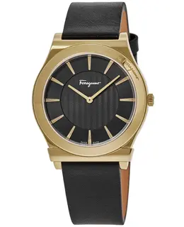 Salvatore Ferragamo 1898 Slim Black Dial Leather Strap Men's Watch sfpe00219