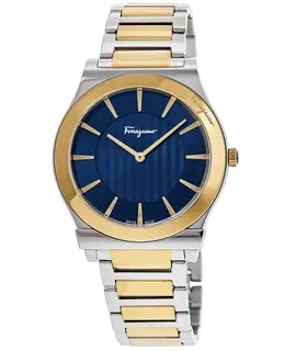 Salvatore Ferragamo 1898 Slim Blue Dial Two Tone Steel Men's Watch sfpe00419