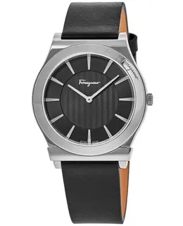 Salvatore Ferragamo 1898 Slim Black Dial Leather Strap Men's Watch sfpe00519