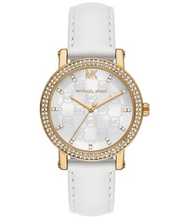 Женские белые кожаные часы Corey с тремя стрелками, 38 мм Michael Kors, белый 15671195 | white