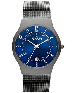 Мужские серые часы-браслет из нержавеющей стали Grenen, 37 мм Skagen 11802777 | gray