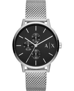 Мужские часы с сетчатым браслетом из нержавеющей стали 42 мм Armani Exchange 10173522 | silver