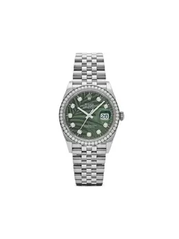 Rolex Datejust 27032047 2022 Pre-Owned - Green Diamond Dial with Screw-Down Crown