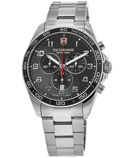 Victorinox Swiss Army Fieldforce Chronograph Black Dial Steel Men's Watch Model 241899