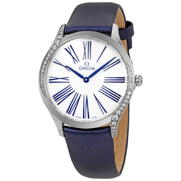 Pre-owned Omega De Ville Diamond White Dial Ladies Watch 428.17.36.60.04.001
