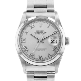 Pre-owned Rolex Datejust 36 Automatic Chronometer Silver Dial Mens Watch Ref No: 16200 SRO