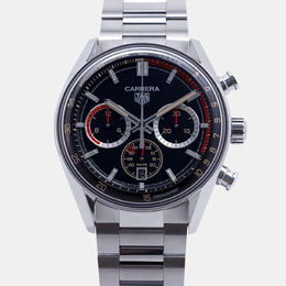 Tag Heuer Black Stainless Steel Carrera Porsche Chronograph Special Edition CBS2015.EB0381 Automatic Men's Wristwatch 42mm 1119604