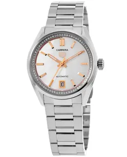 Tag Heuer Carrera Date Automatic Mother of Pearl Dial Diamond Bezel Steel Women's Watch wbn231c.ba0001