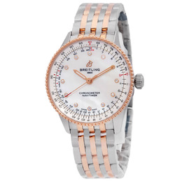 Breitling Navitimer Automatic Diamond Unisex Watch U17327211A1U - Elegant Chronograph Movement, Mother of Pearl Dial