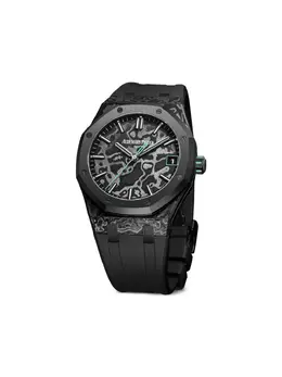 DiW customised Royal Oak 26006181 - Black Octagonal Dial, Carbon Fibre Case
