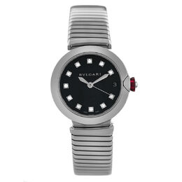Pre-owned Bulgari Lvcea Automatic Diamond Black Dial Ladies Watch 102953