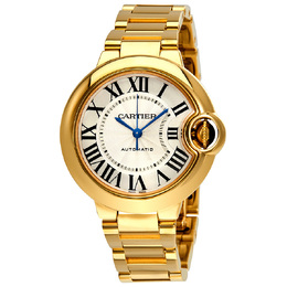 Pre-owned Cartier Ballon Bleu De Cartier Lacquered Silvered Guilloche Opaline Dial Ladies Watch wgbb0005