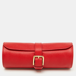 Dolce & Gabbana Red Leather Travel Watch Case 1123945