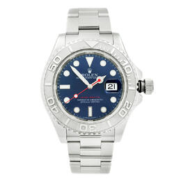 Pre-owned Rolex Yacht-Master 116622 BLSO Mens Blue Dial Automatic Chronometer Watch