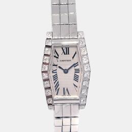 Cartier White Diamond | 18k White Gold Lanieres | 2560 Quartz Women's Wristwatch - 18mm