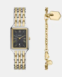 Raquel ES5376SET женские часы и браслет из серебристой стали Fossil, серебряный 4064092307368 | plata