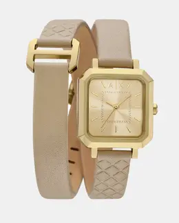 Женские часы AX5728 из бежевой кожи Armani Exchange, бежевый 4064092329513 | beige