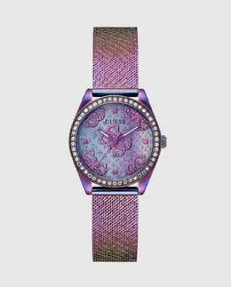Женские часы Boa GW0748L3 из стали с переливающимся ремешком Guess, пурпурный 91661544019 | morado