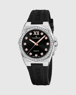 C4772/3 Женские повседневные черные резиновые часы Candino, черный 8430622828454 | negro