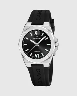 C4777/5 Женские повседневные черные резиновые часы Candino, черный 8430622833694 | negro