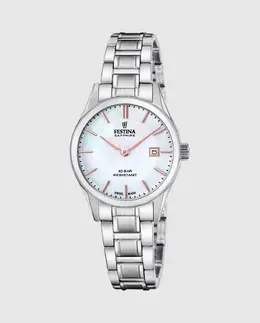 Женские часы F20068/2 Swiss Made Steel Classic серебристо-стальной корпус Festina, серебряный 8430622838064 | plata