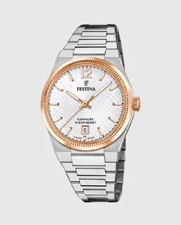 F20066/2 швейцарские женские часы Rivé Silver Steel Festina, серебряный 8430622830846 | plata