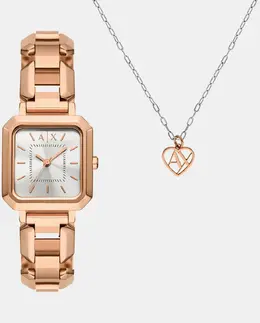 AX7167SET Женские часы из розовой стали Armani Exchange, розовый 4064092329551 | rosa