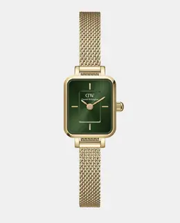 Женские часы El Quadro Mini Evergold DW00100653 в стальной сетке золотистого цвета Daniel Wellington, золото 7315030048568 | oro